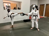 Girls-practice-kicking-at-Akula-Taekwondo-Novi-MI-martial-arts-school